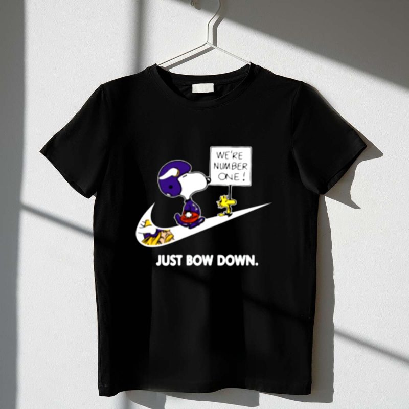 Minnesota Vikings Are Number One Just Bow Down Snoopy 1 T Shirt