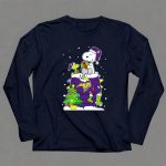 Minnesota Vikings Christmas Snoopy With Dog And Tree 6 Long Sleeves