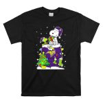 Minnesota Vikings Christmas Snoopy With Dog And Tree T Shirt 6