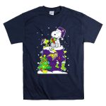 Minnesota Vikings Christmas Snoopy With Dog And Tree T Shirt 7