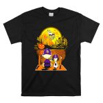Minnesota Vikings Snoopy and Charlie Brown Halloween Pumpkin Moon T Shirt 6