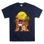 Minnesota Vikings Snoopy and Charlie Brown Halloween Pumpkin Moon T Shirt 7