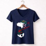Minnesota Wild Snoopy Hockey 5 Womens V Neck.jpg