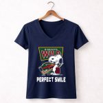 Minnesota Wild Snoopy Perfect Smile 5 Womens V Neck.jpg