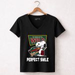 Minnesota Wild Snoopy Perfect Smile 7 Womens V Neck.jpg