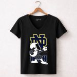 ND Irish Snoopy Dabbing Notre Dame Fighting Irish 7 Womens V Neck.jpg