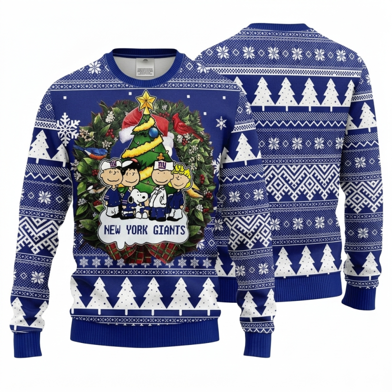 Ny Giants Peanuts Snoopy Ugly Christmas Sweater 1.Png