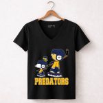 Nashville Predators Snoopy Woodstock Hockey Fans 7 Womens V Neck.jpg