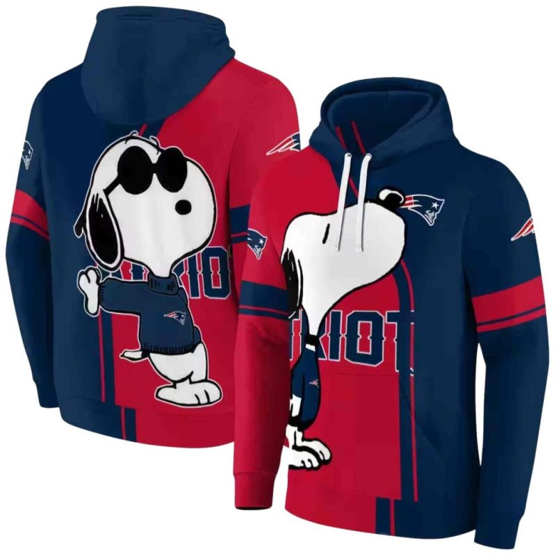 New England Patriots Playful Snoopy All Over Print Hoodie 1.Jpg