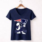 New England Patriots Snoopy Dabbing Patriots 5 Womens V Neck