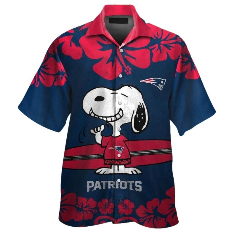 New England Patriots Snoopy Hibiscus Hawaiian Shirt 1.Jpg