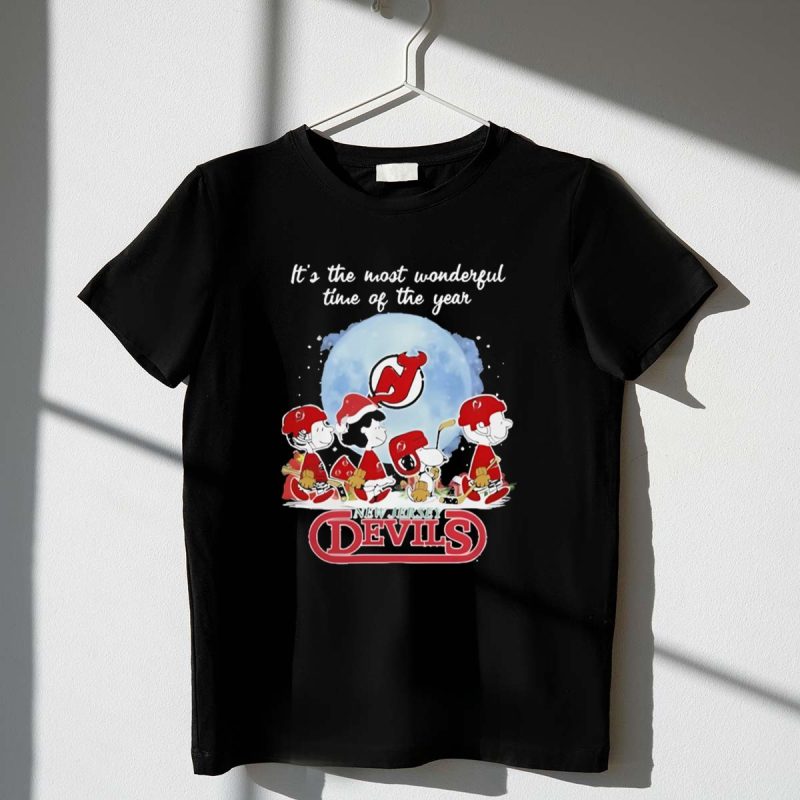 New Jersey Devils It The Most Wonderful Time Of The Year Peanut Characters Christmas 1 T Shirt.jpg
