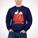 New Jersey Devils Snoopy and Woodstock on Doghouse with Hockey Sticks 3 Sweatshirt.jpg