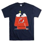 New Jersey Devils Snoopy and Woodstock on Doghouse with Hockey Sticks T Shirt 7.jpg