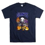 New York Giants Halloween Jack Skellington with Pumpkins and Flaming Football T Shirt T Shirt 7