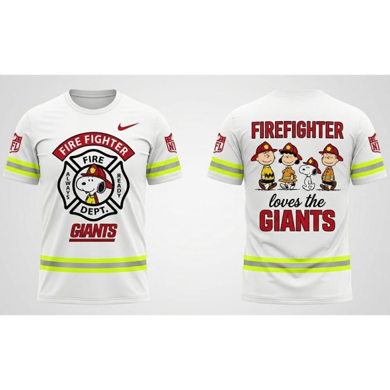 New York Giants Nfl Snoopy Firefighter All Over Print T Shirt 1.Jpg
