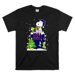 New York Giants Snoopy And Woodstock Christmas Tree Snow Winter T Shirt 6