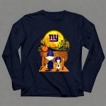 New York Giants Snoopy and Charlie Brown Halloween Pumpkin Scene 6 Long Sleeves