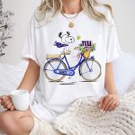 New York Giants Snoopy on Bicycle with Flowers and Scarf 1 T Shirt