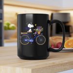 New York Giants Snoopy on Bicycle with Flowers and Scarf 2 mug 1.jpg