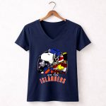 New York Islanders Ice Hockey Snoopy And Woodstock For 4th Of July 5 Womens V Neck.jpg