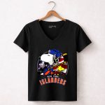 New York Islanders Ice Hockey Snoopy And Woodstock For 4th Of July 7 Womens V Neck.jpg