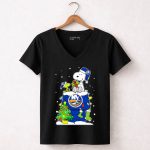New York Islanders Snoopy And Woodstock Christmas Hockey Fans 7 Womens V Neck.jpg