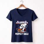 New York Islanders Snoopy Perfect Smile The Peanuts 5 Womens V Neck.jpg