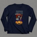 New York Jets Grim Reaper Halloween Theme with Pumpkins 6 Long Sleeves