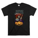 New York Jets Grim Reaper Halloween Theme with Pumpkins T Shirt 6