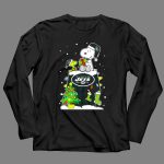 New York Jets Snoopy And Woodstock Christmas Gift With Tree And Snowflakes 4 Long Sleeves