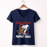 New York Rangers Snoopy Perfect Smile The Peanuts Movie Hockey 5 Womens V Neck.jpg