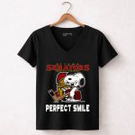 New York Rangers Snoopy Perfect Smile The Peanuts Movie Hockey 7 Womens V Neck.jpg