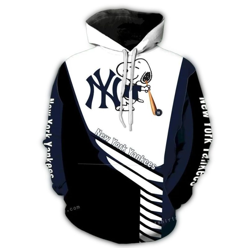 New York Yankees Snoopy Baseball Aop Hoodie 1.Jpg