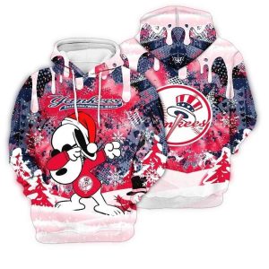New York Yankees Snoopy Dabbing Christmas aop hoodie 1.jpg