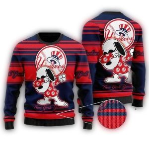 New York Yankees Snoopy Dabbing Dance Ugly Sweater 1.jpg