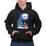 Noel Night Snoopy Peanuts Movie Christmas Scene Santa Sleigh Winter Tree with Lights T Shirt 2.jpg