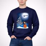 Noel Night Snoopy Peanuts Movie Christmas Scene Santa Sleigh Winter Tree with Lights T Shirt 3.jpg