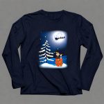 Noel Night Snoopy Peanuts Movie Christmas Scene Santa Sleigh Winter Tree with Lights T Shirt 41.jpg