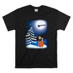 Noel Night Snoopy Peanuts Movie Christmas Scene Santa Sleigh Winter Tree with Lights T Shirt 6.jpg