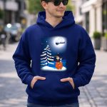 Noel Night Snoopy Peanuts Movie Christmas Scene Santa Sleigh Winter Tree with Lights T Shirt 8.jpg