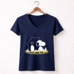 Notre Dame Fighting Irish Snoopy Football Fan Now And Forever 5 Womens V Neck.jpg