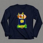 Notre Dame Fighting Irish Snoopy Halloween Pumpkin Scene With Football 6 Long Sleeves.jpg