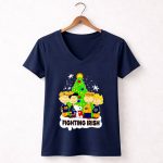 Notre Dame Fighting Irish Snoopy and the Peanuts Christmas 5 Womens V Neck.jpg
