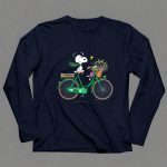 Notre Dame Fighting Irish Snoopy on Bicycle with Flowers and Woodstock 6 Long Sleeves.jpg