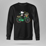 Notre Dame Fighting Irish Snoopy on Bicycle with Flowers and Woodstock 9 Sweatshirt.jpg