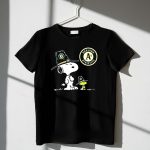 Oakland Athletics Snoopy and Woodstock Wearing Team Hats 1 T Shirt.jpg