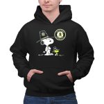 Oakland Athletics Snoopy and Woodstock Wearing Team Hats 2 Hoodie.jpg