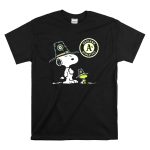 Oakland Athletics Snoopy and Woodstock Wearing Team Hats T Shirt 6.jpg