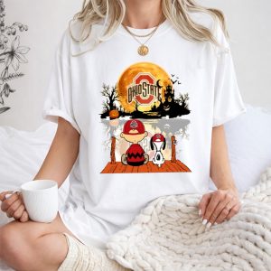 Ohio State Buckeyes Halloween Moon Charlie And Snoopy Shirt